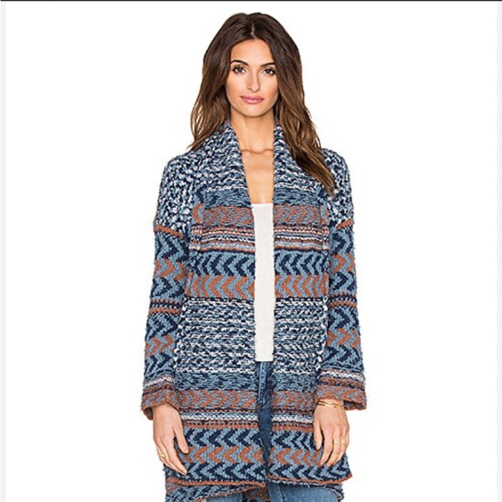 Free People Cozy Multicolor Knit Cardigan Free People